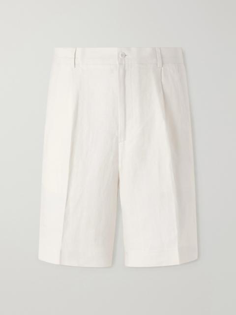 RUBINACCI Straight-Leg Pleated Cotton Shorts