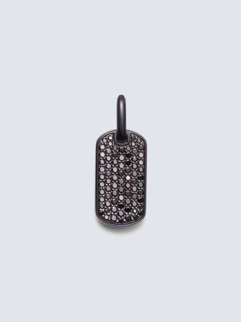 Chevron titanium and sterling silver pendant with diamonds