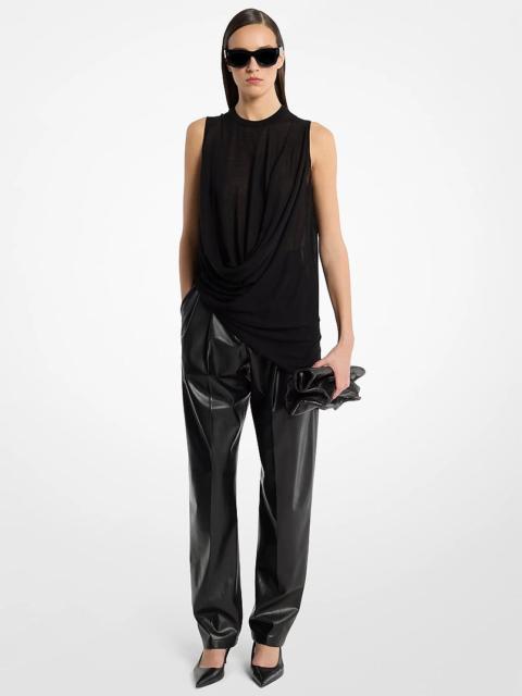 MICHAEL KORS COLLECTION Draped Rayon and Cashmere Top