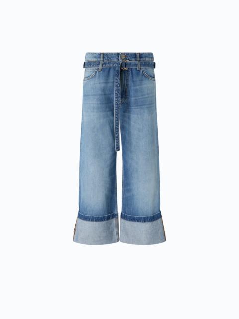 PINKO CROPPED JEANS WITH CUFFS AND BELT