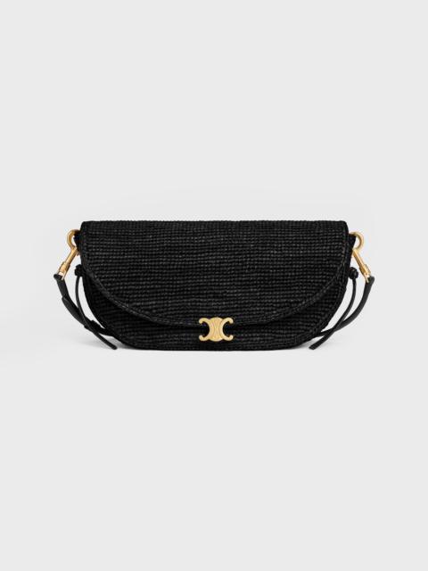 CELINE LITTLE HALFMOON SOFT TRIOMPHE IN Raffia and lambskin