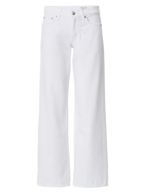 rag & bone Women's Featherweight Cam Low-Rise Straight Jeans - White