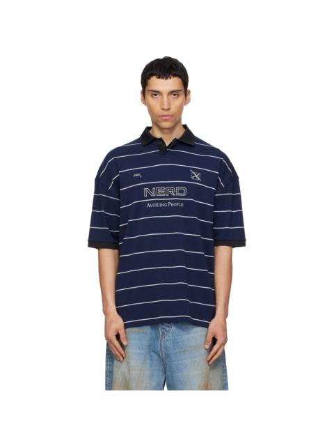 VETEMENTS Navy 'Nerd' Football Polo