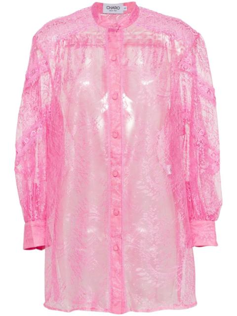 Charo Ruiz Lumie balloon-sleeve lace shirt