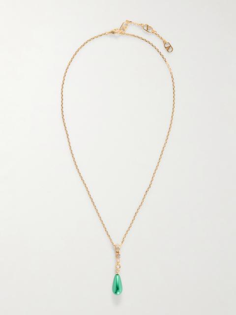 Valentino Vlogo Gold-tone, Stone And Crystals Necklace
