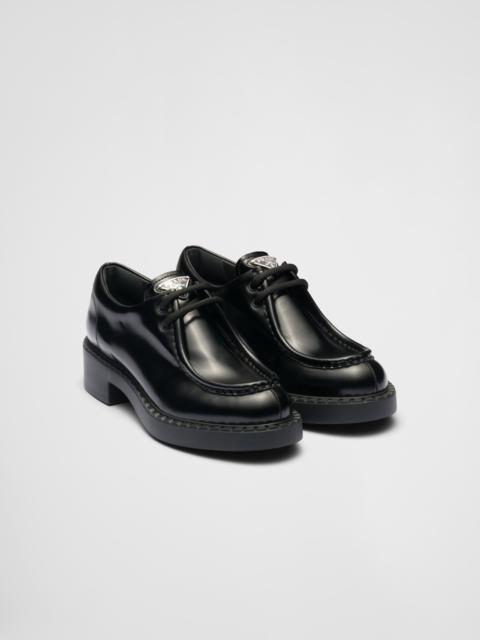 Prada Brushed leather lace-up shoes