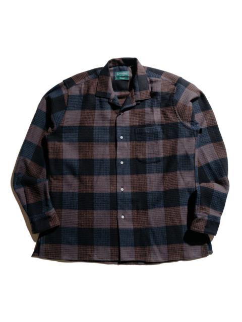 Gitman Vintage Black Brushed Waffle Check Camp Shirt