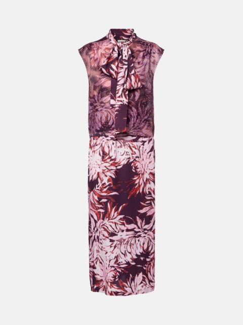 Dries Van Noten Printed tie-neck midi dress