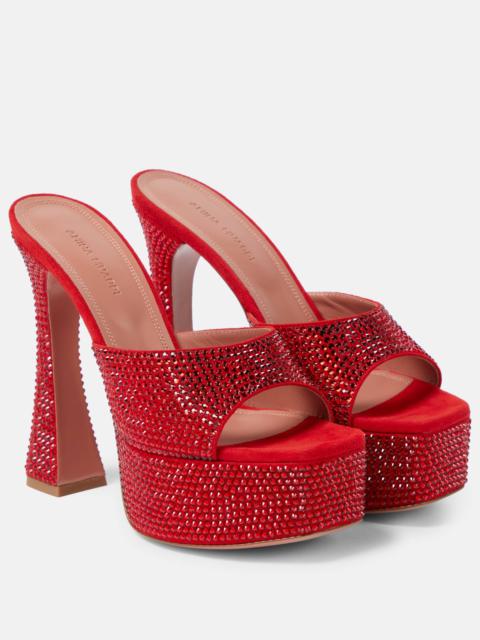 Dalida embellished suede platform mules