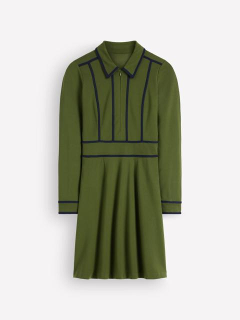 BODEN Ula Ponte Short Dress-Brunswick Green, Navy