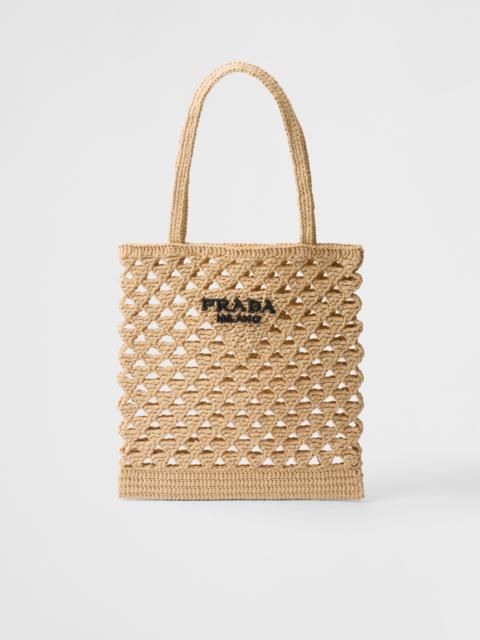 Woven fabric crochet tote bag