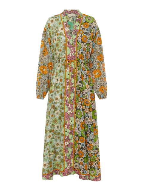 ALÉMAIS Orange Blossom Spliced Midi Dress