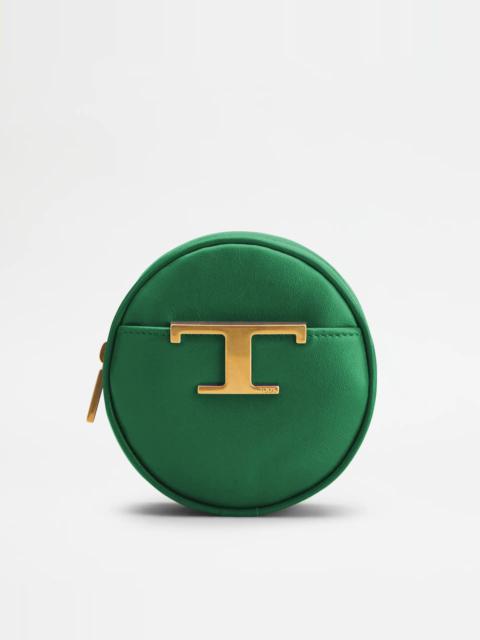 Tod's TIMELESS COIN PURSE IN LEATHER - GREEN