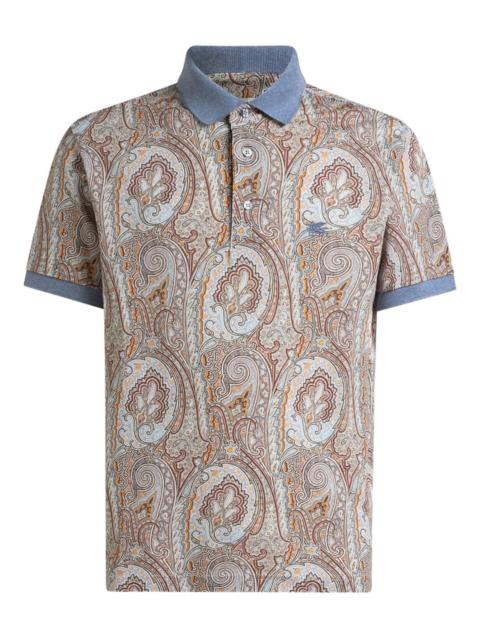 Etro Etro COTTON PIQUE POLO SHIRT WITH ARNICA MOTIF