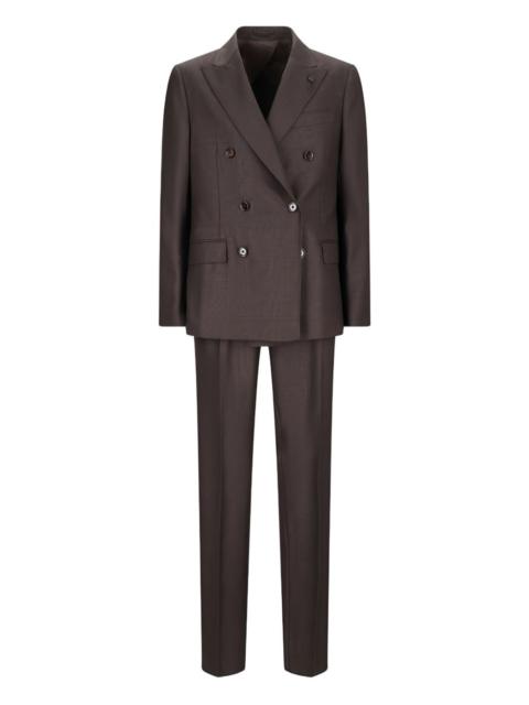 LARDINI peak-lapels double-breasted suit