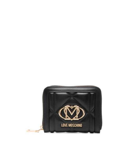 Moschino quilted logo-plaque wallet