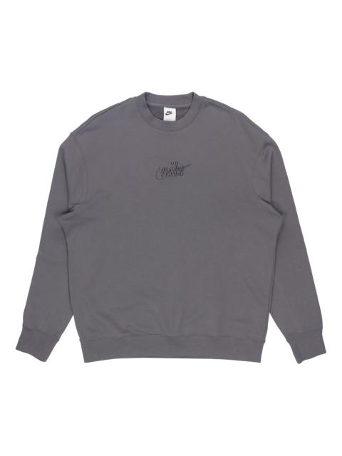 Nike Men's Nike Logo Embroidered Loose Round Neck Gray DR7836-068