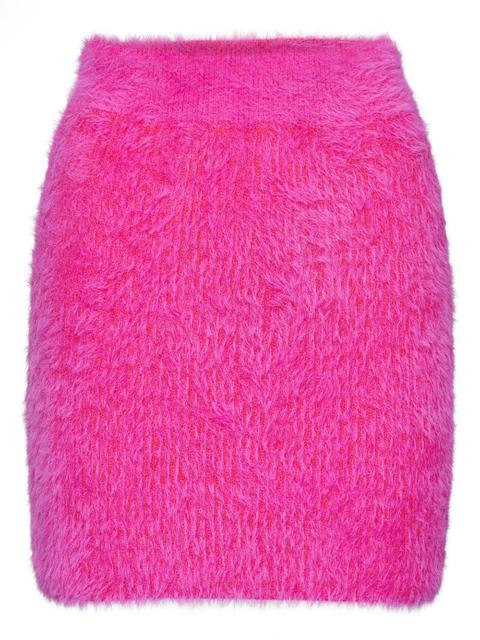 Wool Mix Fluffy Knit Skirt