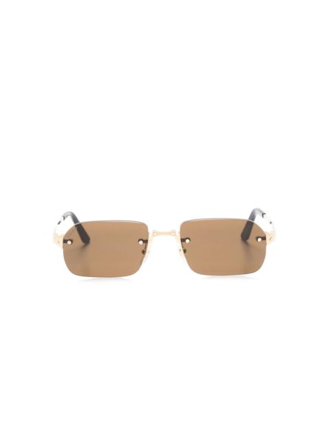 rectangle-frame rimless sunglasses
