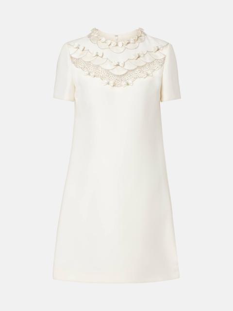 Crepe Couture bow-detail embellished minidress