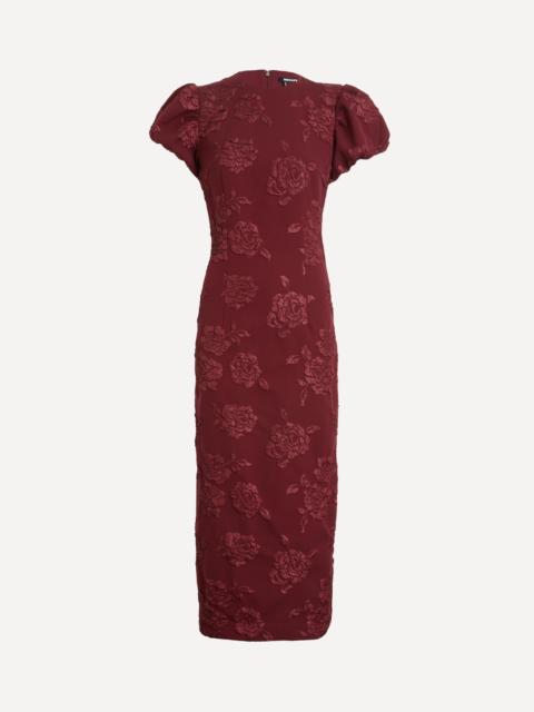 ROTATE Jacquard Midi Puffy Dress