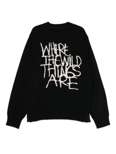 sacai text-print sweater