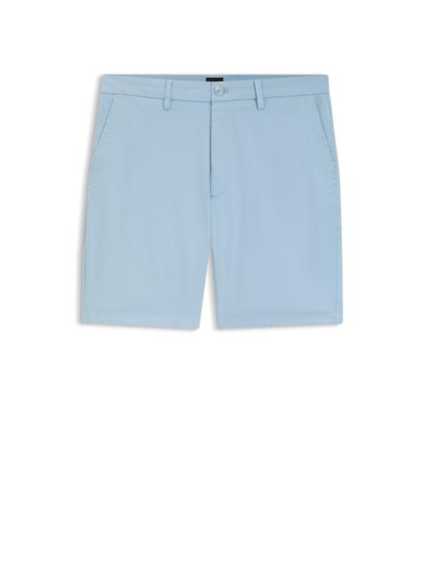 BOSS MODERN-FIT SHORTS IN STRETCH-COTTON TWILL