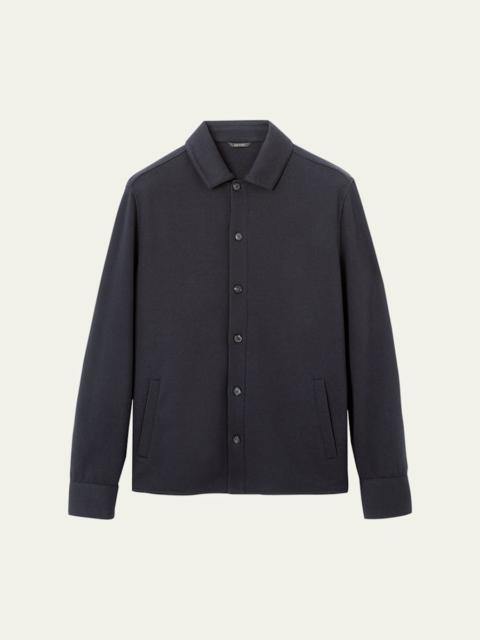 Loro Piana Men's Whitney Cotton and Cashmere Fleece Overshirt