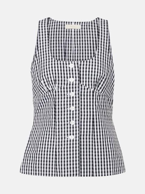 FAITHFULL Gingham cotton poplin top