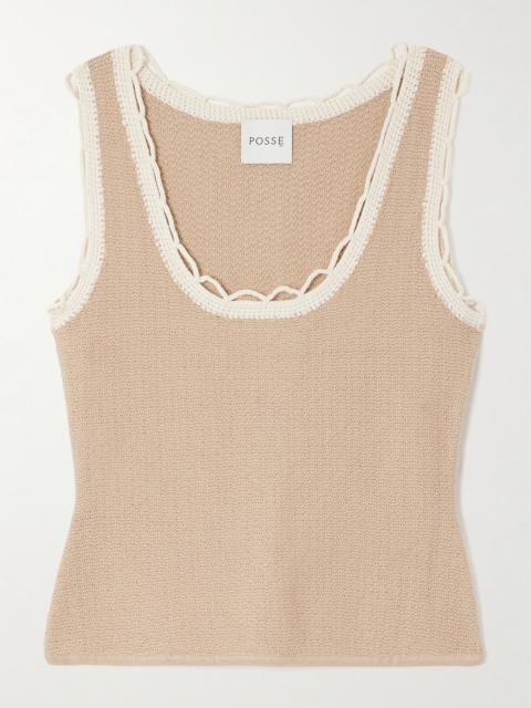 POSSE Willow Crochet-trimmed Knitted Tank