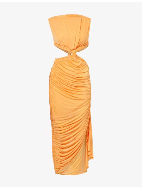 CHRISTOPHER ESBER Theia Separation Ruched Rayon-Blend Maxi Dress