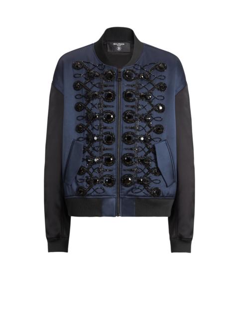 Balmain Satin military bomber jacket