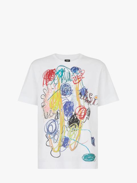 FENDI White cotton T-shirt
