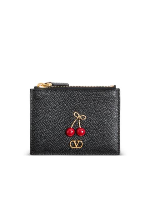 Valentino Cherryfic cardholder in grainy calfskin
