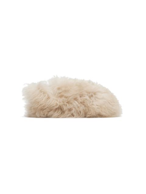 Moncler Beige Snug Shearling Ballerina Flats