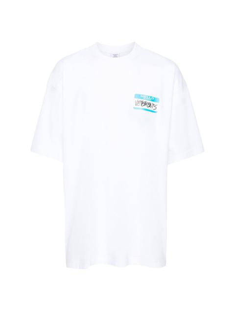 VETEMENTS Name-Tag cotton T-shirt