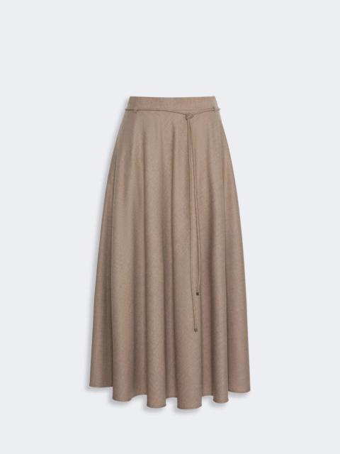 Max Mara CALIFFO Flared cashmere foule skirt - SAND