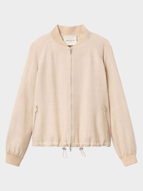 Lafayette 148 New York Oversized Wool-Silk Twill Bomber Jacket