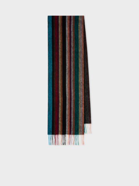 Paul Smith Muted 'Signature Stripe' Cashmere-Blend Scarf
