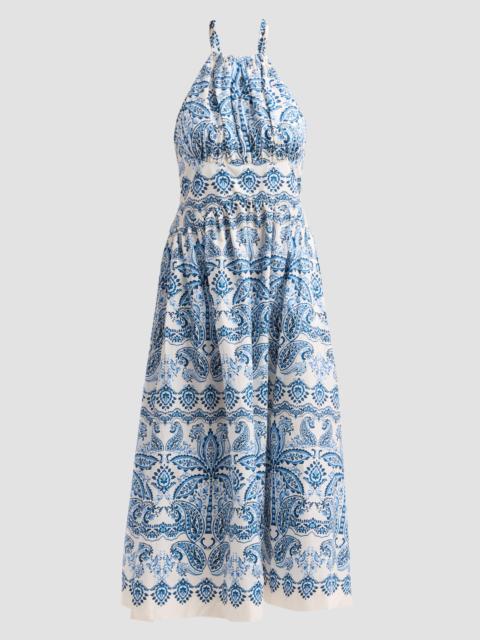 Cara Cara Women's Denise Halterneck Midi Dress - Palm Paisley Sky