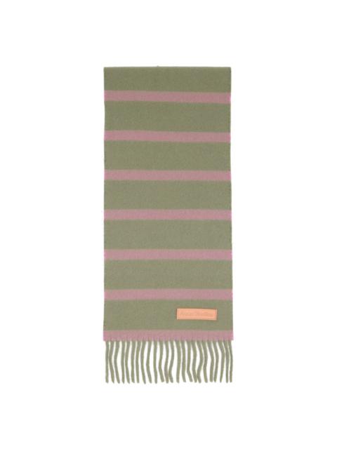 Green & Pink Striped Scarf