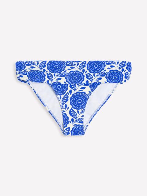 BODEN Classic Fold Bikini Bottoms-Blue Dahlia Stamp