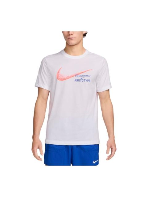 Nike Nike Dri-FIT Graphic Running T-shirt Asia Sizing 'White' HM8292-100