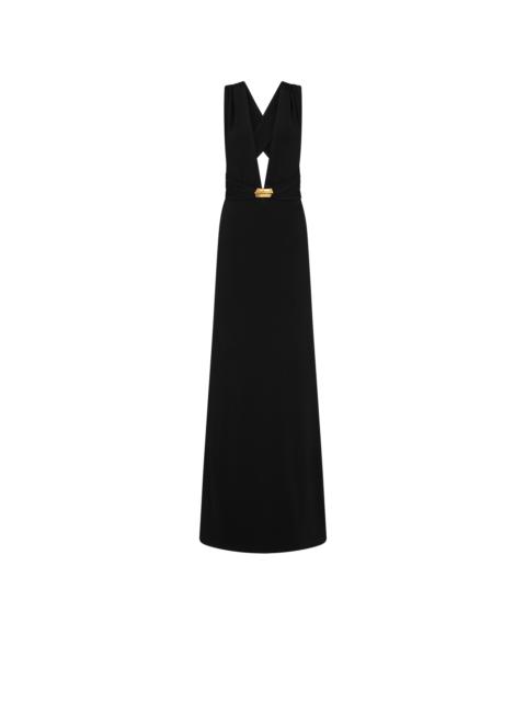 TOM FORD PLUNGING V-NECK JERSEY EVENING DRESS