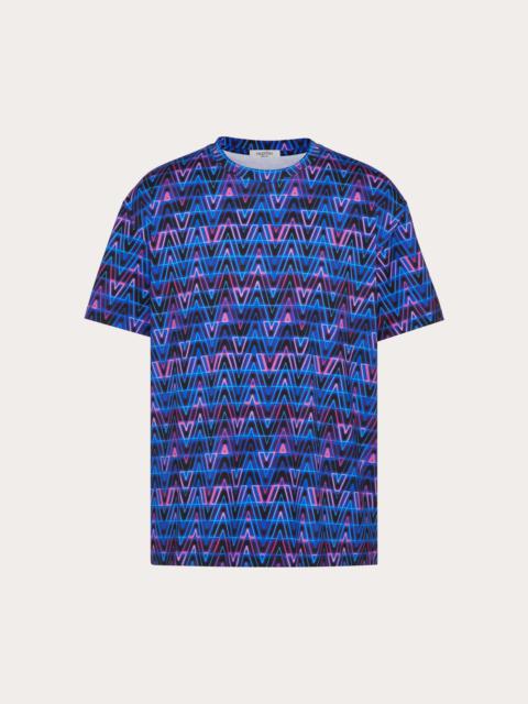 Valentino T-SHIRT WITH V NEON OPTICAL PRINT