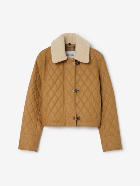 Burberry Shearling Collar Quilted Cotton Howle Jacket