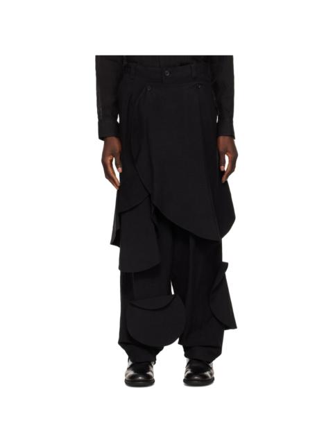 Black Paneled Cargo Pants