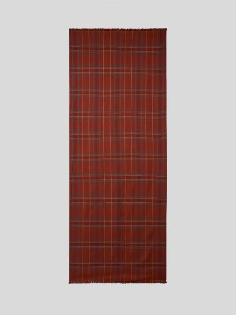 Etro DOUBLE-SIDED WOOL AND SILK SCARF WITH CHECK AND PAISLEY MOTIFS