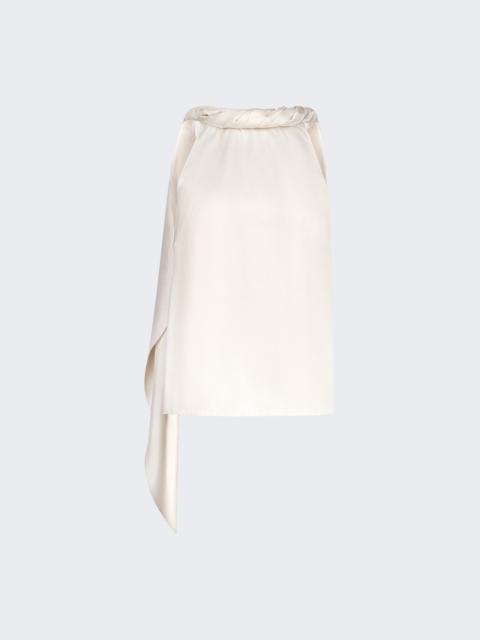 Loulou de Saison Wilma Twisted Collar Top Ivory