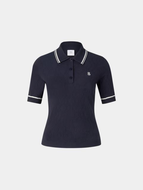 BOGNER Mandy knitted polo shirt in Navy blue